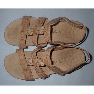 Vionic Amber Slingback Sandals Soft Footbed Brown Orthaheel Strappy Womens US 9